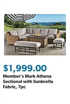 Sam's Club Member's Mark Athena Sectional with Sunbrella Fabric, 7pc offer