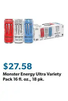 Sam's Club Monster Energy Ultra Variety Pack 16 fl. oz., 18 pk offer