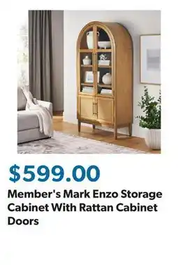 Sam's Club Member's Mark Enzo Storage Cabinet With Rattan Cabinet Doors offer