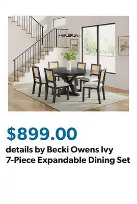 Sam's Club details by Becki Owens Ivy 7-Piece Expandable Dining Set offer