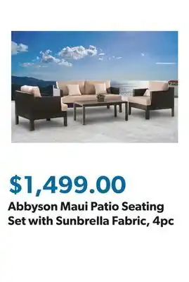 Sam's Club Abbyson Maui Patio Seating Set with Sunbrella Fabric, 4pc offer