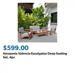 Sam's Club Amazonia Valencia Eucalyptus Deep Seating Set, 4pc offer