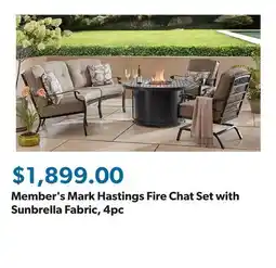 Sam's Club Member's Mark Hastings Fire Chat Set with Sunbrella Fabric, 4pc offer