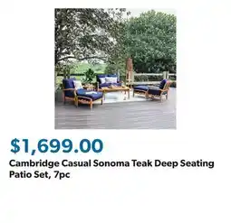 Sam's Club Cambridge Casual Sonoma Teak Deep Seating Patio Set, 7pc offer