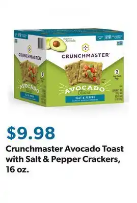 Sam's Club Crunchmaster Avocado Toast with Salt & Pepper Crackers, 16 oz offer