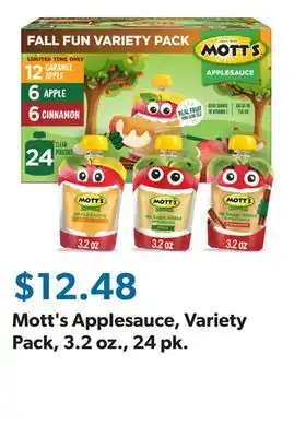 Sam's Club Mott's Applesauce, Variety Pack, 3.2 oz., 24 pk offer