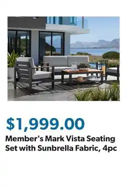 Sam's Club Member's Mark Vista Seating Set with Sunbrella Fabric, 4pc offer