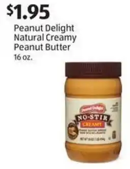 Aldi Peanut Delight Natural Creamy Peanut Butter offer