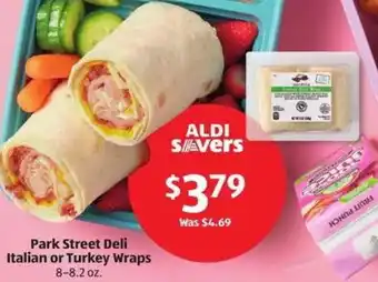 Aldi Park Street Deli Italian or Turkey Wraps offer