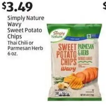 Aldi Simply Nature Wavy Sweet Potato Chips offer