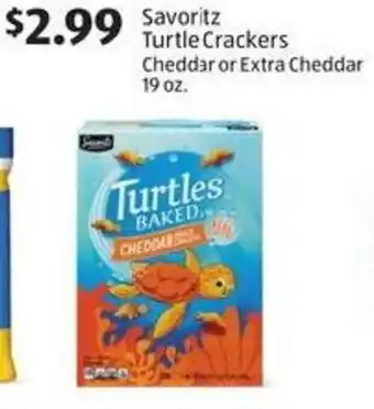 Aldi Savoritz Turtle Crackers Cheddar or Extra Cheddar offer