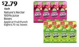 Aldi Nature's Nectar 100% Juice Boxes offer