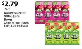 Aldi Nature's Nectar 100% Juice Boxes offer