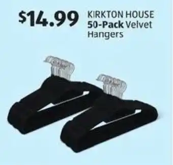 Aldi Kirkton house 50-pack velvet hangers offer