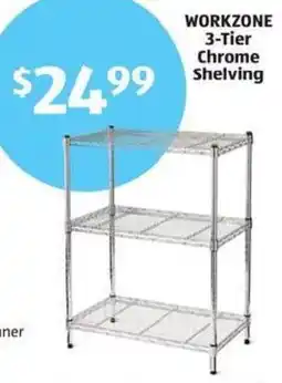 Aldi Workzone 3-tier chrome shelving offer