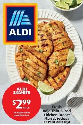 Aldi Fresh baja thin-sliced chicken breast offer