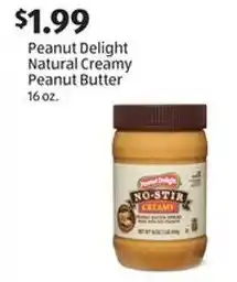 Aldi Peanut Delight Natural Creamy Peanut Butter offer