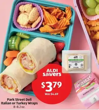 Aldi Park Street Deli Italian or Turkey Wraps offer