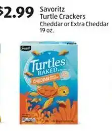 Aldi Savoritz Turtle Crackers Cheddar or Extra Cheddar offer