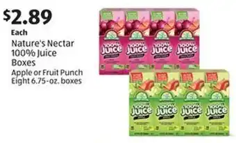 Aldi Nature's Nectar 100% Juice Boxes offer