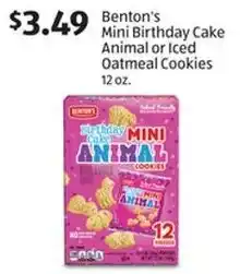 Aldi Benton's Mini Birthday Cake Animal or Iced Oatmeal Cookies offer