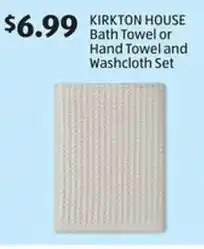 Aldi Kirkton house bath towel or hand towel and washcloth set offer