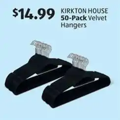 Aldi Kirkton house 50-pack velvet hangers offer