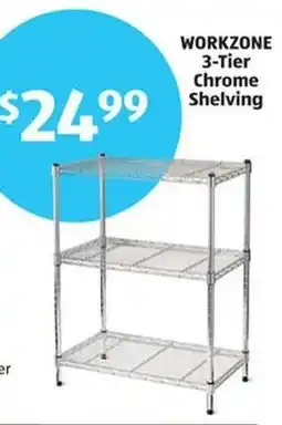 Aldi Workzone 3-tier chrome shelving offer