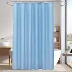 Walmart Inosoo Fabric Shower Curtain Liner, 72W x 84H Extra Long, Washable & Waterproof, Blue offer