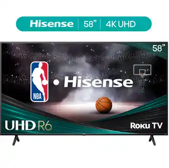 Walmart Hisense 58 Class 4K UHD LED LCD Roku Smart TV HDR R6 Series 58R6E3 offer