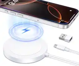 Walmart ETEPEHI Wireless Charger - Fast Charging Pad Compatible for iPhone 16/15/14/13 & AirPods, White offer