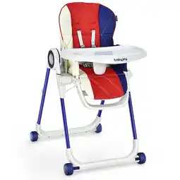 Walmart Babyjoy Baby High Chair Foldable Feeding Chair w/ 4 Lockable Wheels Colorful offer