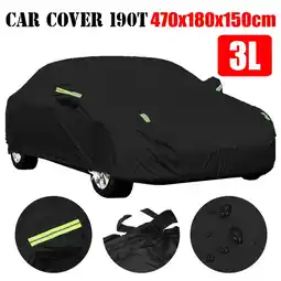 Walmart Universal Car Cover for Sedan Waterproof All Weather Anti-UV Outdoor Protection, Black 3-L offer