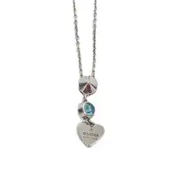 Walmart Pre-Owned Gucci Heart Motif Silver 925 Rhinestone Women,Men Fashion Pendant Necklace... (Good) offer