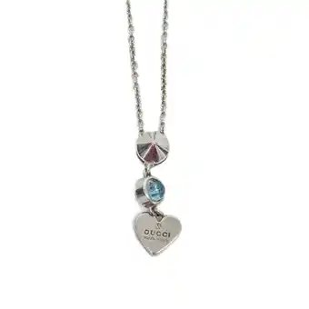 Walmart Pre-Owned Gucci Heart Motif Silver 925 Rhinestone Women,Men Fashion Pendant Necklace... (Good) offer