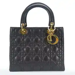 Walmart Pre-Owned Christian Dior Handbag Lady Cannage Lambskin Black Shoulder Bag for Women (Good) offer