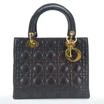 Walmart Pre-Owned Christian Dior Handbag Lady Cannage Lambskin Black Shoulder Bag for Women (Good) offer