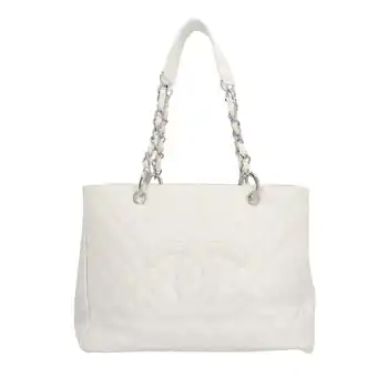 Walmart Pre-Owned Chanel GST Tote Matelasse Shoulder Bag Caviar Skin White Women's CHANEL (Good) offer