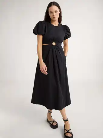 Walmart Scoop Women’s and Women's Plus Puff Sleeve O-Ring Dress, Sizes XS-4X offer