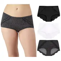 Walmart Maidenform M Stretch Microfiber Lace Trim Boyshort, 3 Pack offer