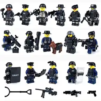 Walmart JOYSKY SWAT Kid's Military Action Figures with Weapons, 16 Piece offer