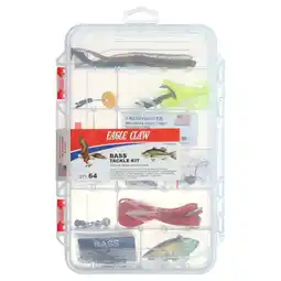 Walmart Eagle Claw Bass Tackle Kit 55 Pieces offer