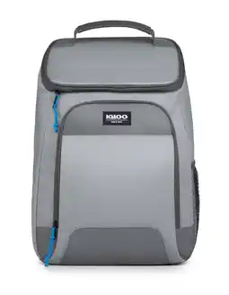 Walmart Igloo Laguna Soft Sided Cooler Backpack, 24 Can Capacity, Gray Twill with Ibiza Blue offer