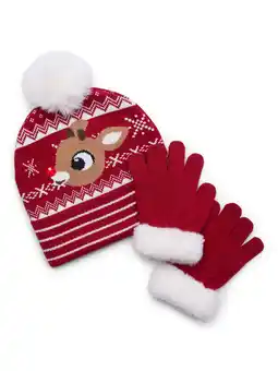 Walmart Rudolph Girls Beanie Hat and Gloves Set, OSFM offer