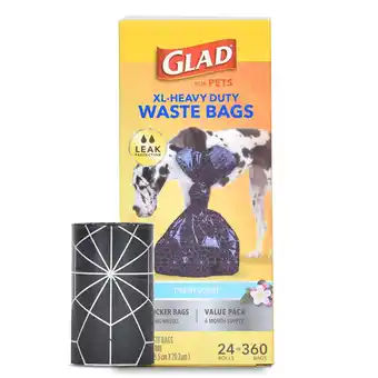 Walmart Glad Extra Large, Heavy Duty Scented Dog Waste Bags Value Pack - 360 Count offer