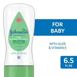 Walmart Johnson's Baby Body Moisturizing Oil Gel, Aloe Vera & Vitamin E, Soothing, 6.5 fl oz offer