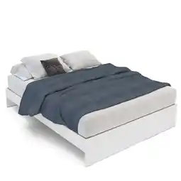 Walmart Polifurniture Queen Size Wood Platform Bed Frame, White offer