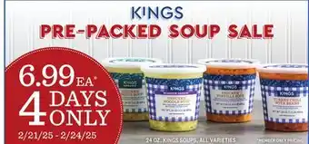 Kings Food Markets KINGS PRE-PACKED SOUP SALE offer