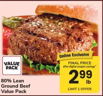 ACME 80% Lean Ground Beef Value Pack offer