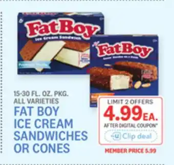 Kings Food Markets FAT BOY ICE CREAM SANDWICHES OR CONES offer